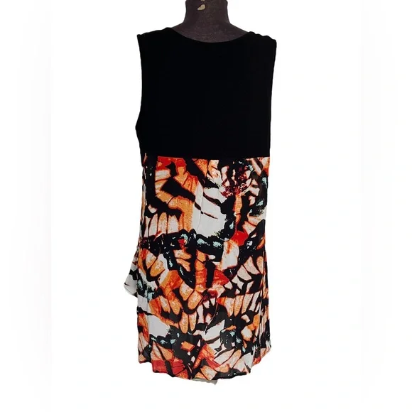 Taking Shape Womens Sleeveless Tunic Blouse Sheer Animal Print Plus Sz S / 16 - Picture 2 of 8